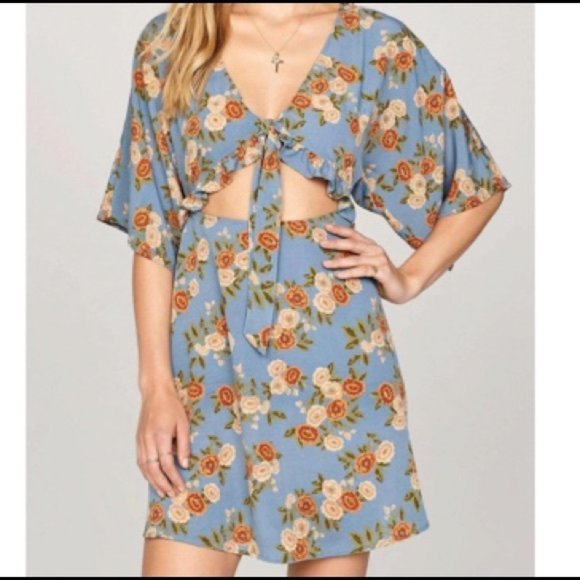 Amuse Society Floral Envy Dress Blue - Picture 5 of 5